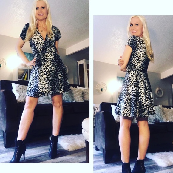 🤩Black and White Leopard Print Dress🌟 - Picture 2 of 4